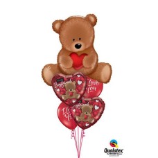 Bouquet-8 Teddy Bear Love Qualatex #16453 41318-2 41320-2 37504